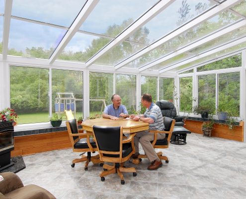 Hybrid Straight Glass Roof Sunroom or Patio Enclosure