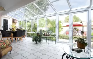 Aluminum Straight Eave Glass Roof Sunrooms and Solariums