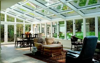 Aluminum Straight Eave Glass Roof Sunrooms and Solariums