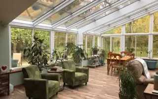 Aluminum Straight Eave Glass Roof Sunrooms and Solariums