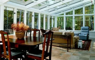 Aluminum Straight Eave Glass Roof Sunrooms and Solariums