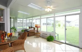 Aluminum Straight Eave Solid Roof Sunrooms and Solariums