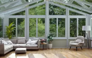 Glass Cathedral Roof Sunroom with Aluminum Frame