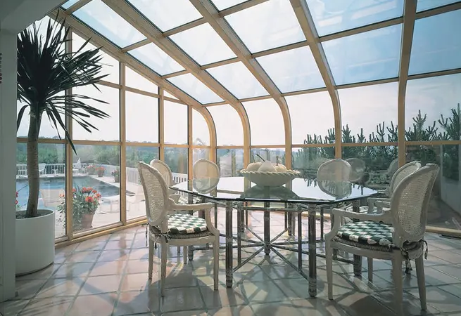 Curved Eave Glass Roof Sunrooms & Solariums