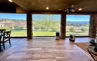 Screen Room Installation With Drop Shades